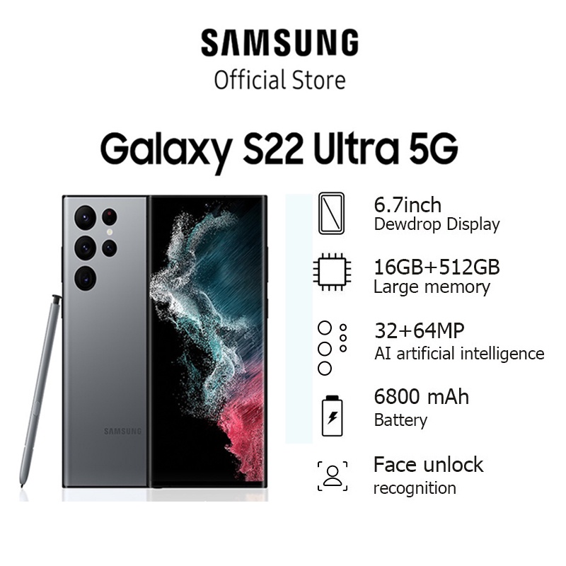 Điện thoại Samsung S22 Ultra điện thoại di động 16GB + 512GB 5G điện thoại di động android 7.5 inch điện thoại COD