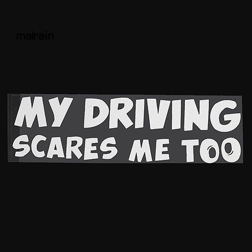 Miếng Dán Trang Trí Xe Hơi In Chữ My Driving Scares Me Too Bằng Vinyl