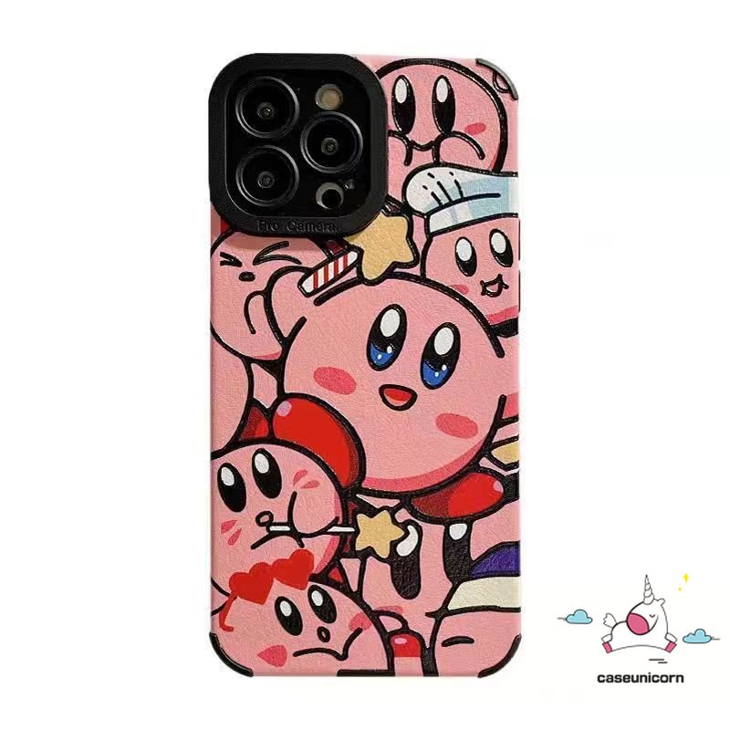 Ốp Điện Thoại Da Viền Silicon Dẻo Họa Tiết Kuromi Kirby Cho iPhone 11 14 12 13 Pro MAX 7Plus XR 7 8 Plus X XS MAX