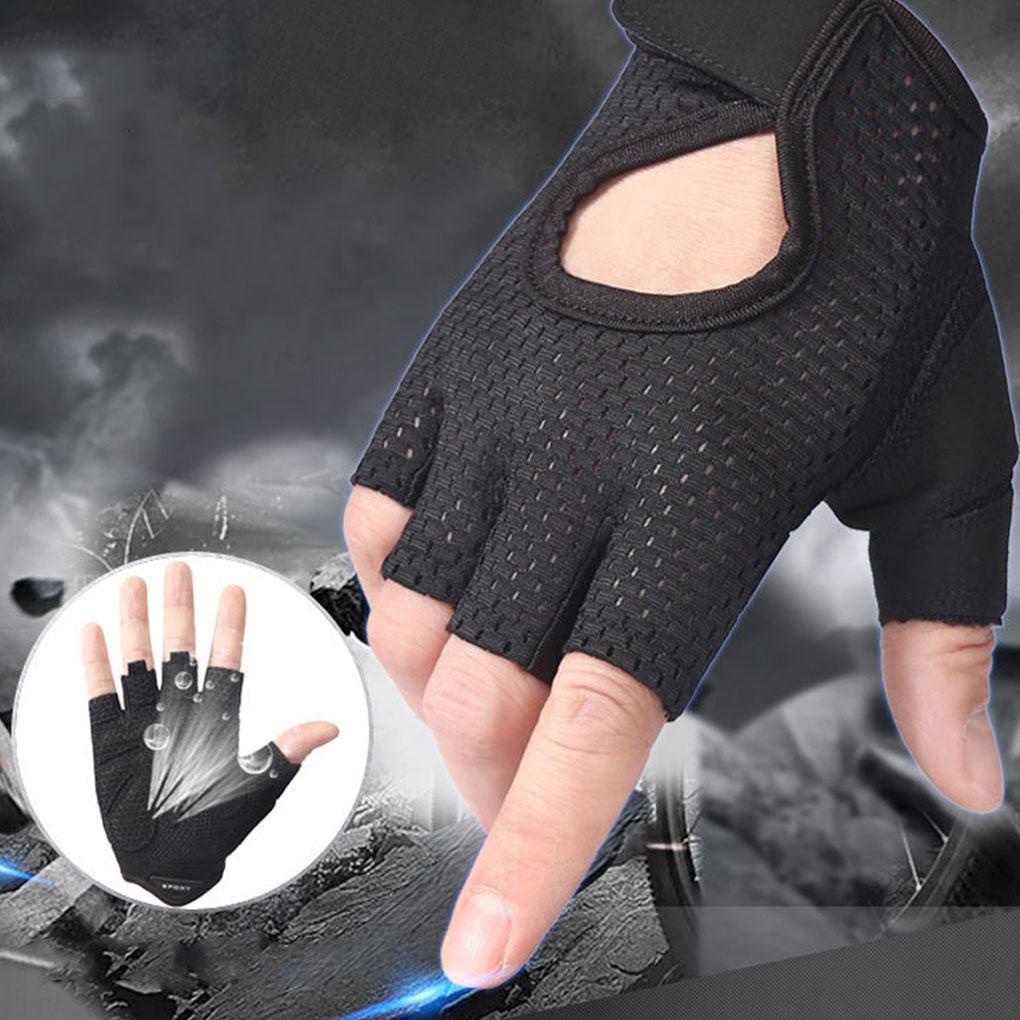 1 Đôi Găng Tay Thể Thao Nửa Ngón Chống Sốc Chống Trượt Co Giãn Bảo Vệ Khi Lái Xe