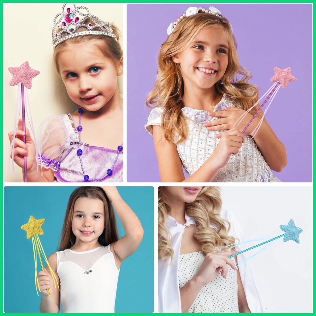 Set 4 Đũa Ngôi Sao / Thiên Thần Đính Kim Sa Lấp Lánh Dùng Hóa Trang Cho Bé Gái