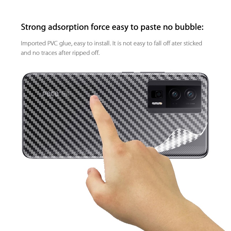 Miếng Dán Sợi Carbon 3D Trong Mờ Chống Trầy Cho Poco F5 Pro 2023 Poco F5 Pro PocoF5 F5Pro 5G Xiaomi 2023