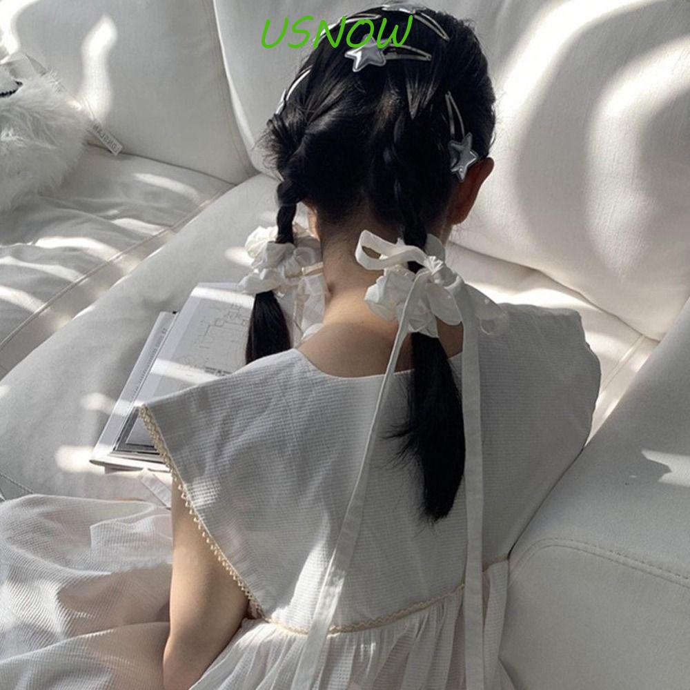 Dây Cột Tóc Cao Su Co Giãn Đính Nơ Tua Rua Phong Cách Hàn Quốc Ngọt Ngào