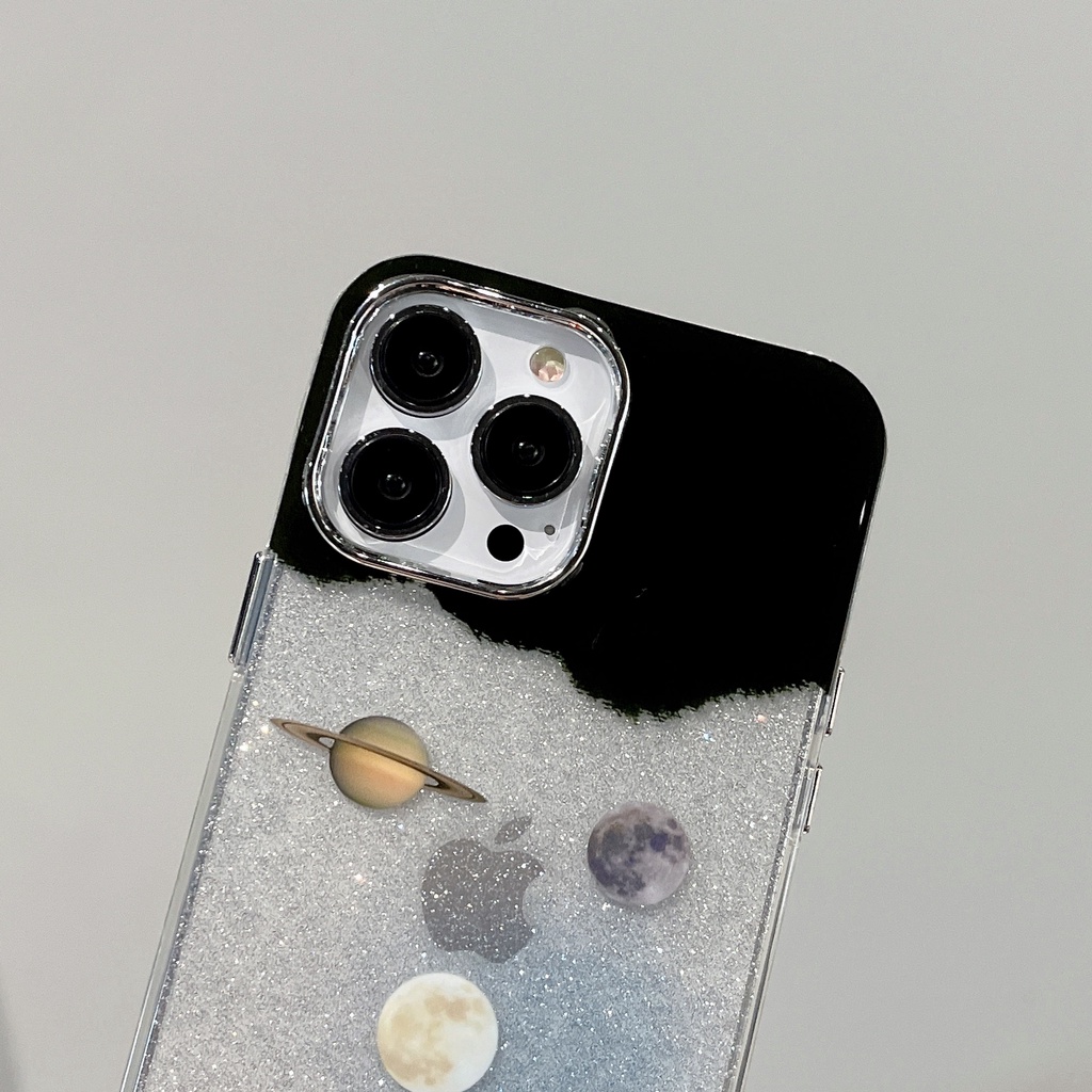 Ốp Điện Thoại TPU Silicon Mềm Chống Sốc Hai Mặt Họa Tiết Hành Tinh Cho iPhone 14 13 12 11 PRO MAX