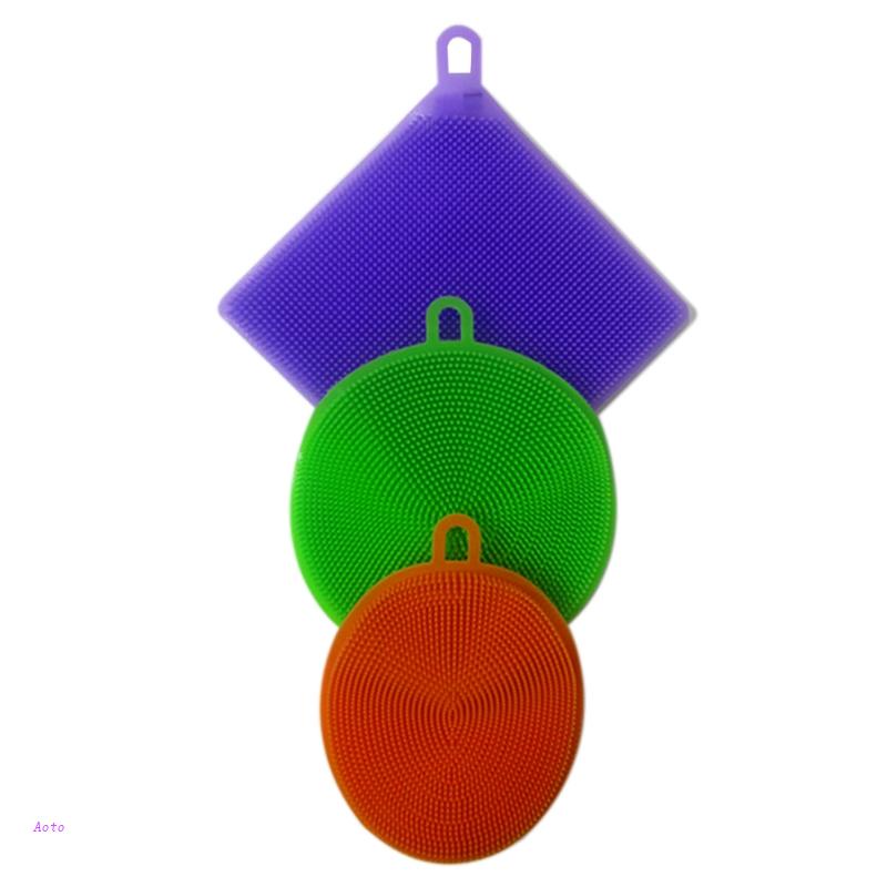 Set 3 Miếng Rửa Chén Bằng Silicon Mới