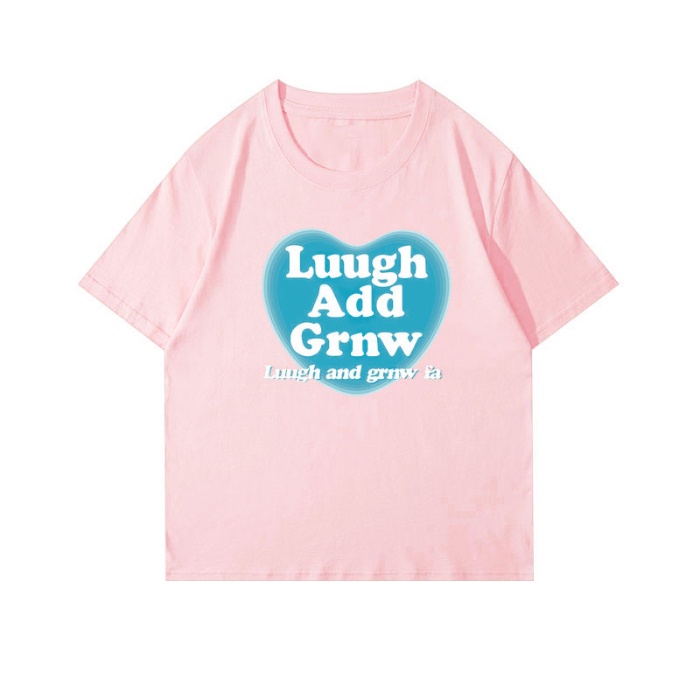 Áo Thun 100% Cotton Tay Ngắn Cổ Tròn In Họa Tiết Phong Cách Hàn Quốc Cho Nữ