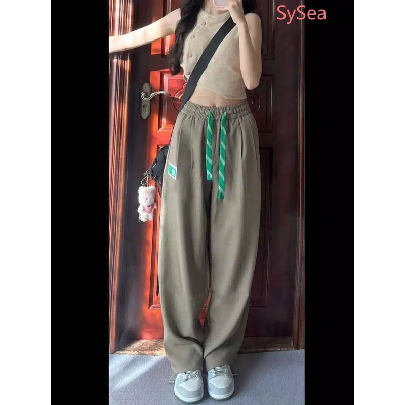 Quần Dài Dáng Rộng Kiểu Retro Mỹ Thiết Kế Năng Động Cho Nữ