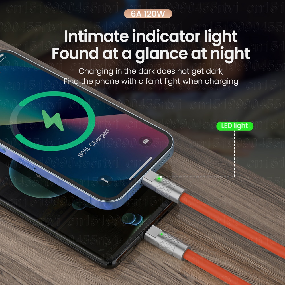 Dây Cáp Sạc Nhanh USB Loại C 2 Trong 1 120W 6A Chuyên Dụng Cho iPhone Samsung