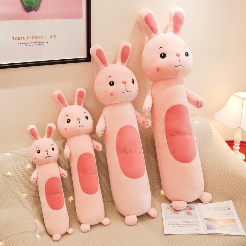 Gối Ôm Dài Hình Thỏ Nhồi Bông Phong Cách Mới Sáng Tạo Cho Bé Gái