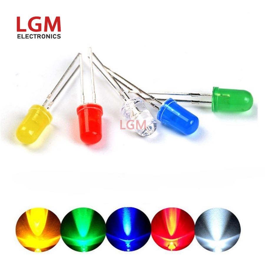 Set 100 Đèn Led Diode Điện Tử 3MM 5MM F3 F5 Nhiều Màu Sắc