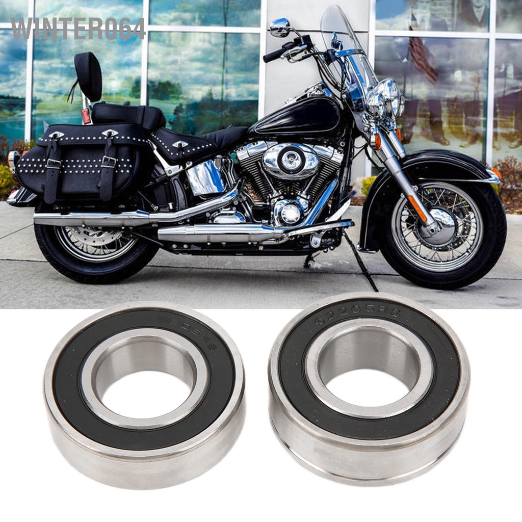 Winter064 Cặp phía trước Phía sau Ổ trục bánh xe bịt kín Vòng bi lăn Thay thế bằng kim loại cho Hugger 00‑03 XLH