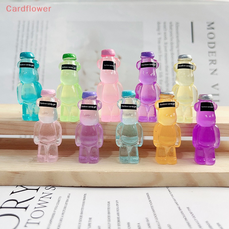 Bộ 5 Phụ Kiện Trang Trí Điện Thoại Hình Gấu Dạ Quang DIY Bằng Nhựa Resin Mới