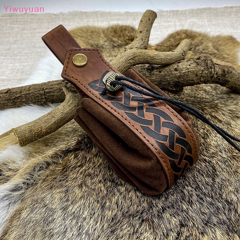 < Yiwuyuan > Túi Dây Rút Đựng Tiền Xu Celtic Viking Phong Cách Steampunk Hóa Trang Mới Cho Nam Và Nữ