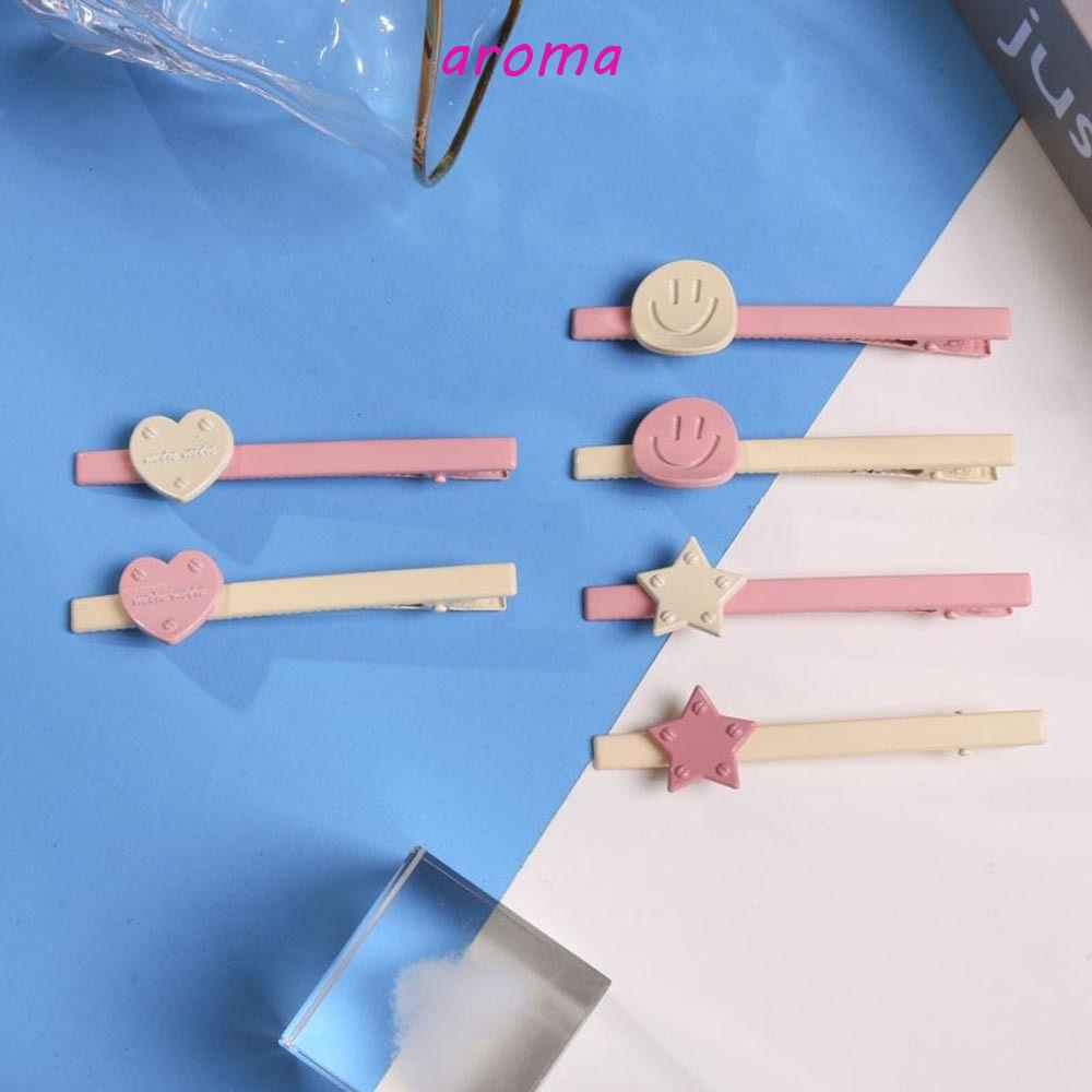 Kẹp Tóc Hình Ngôi Sao / Trái Tim / Mặt Cười Dễ Thương Tinh Tế Thời Trang Hàn Quốc Y2K