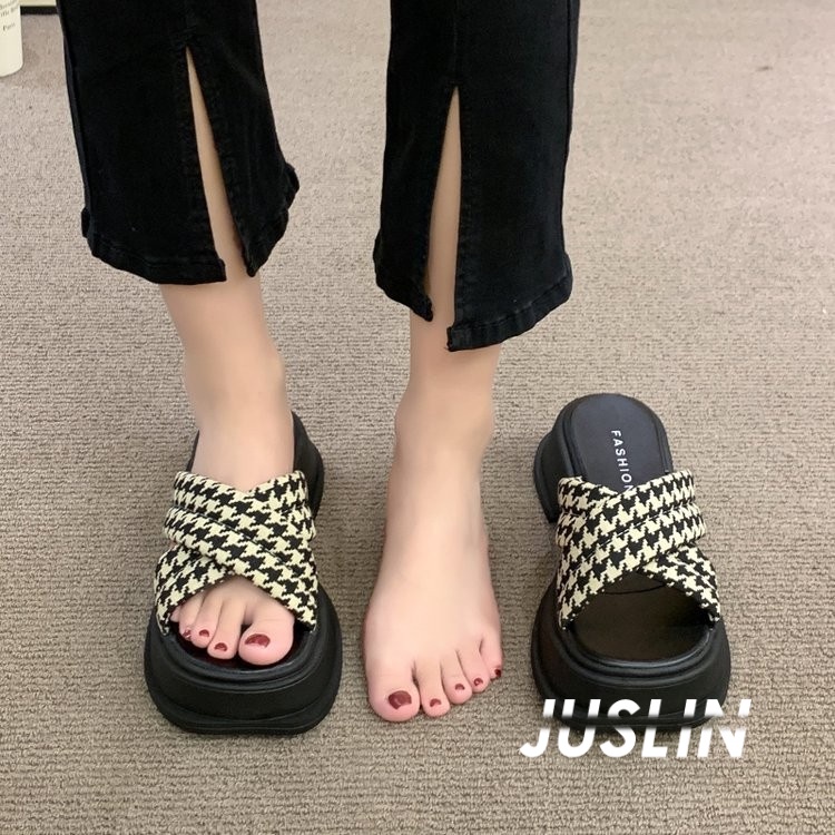 CHANGLONG dép dép nữ Dép Đi Trong Nhà kiểu nữ đi chơi khỏe mạnh thoáng khí chống trượt phong cách bánh mì 051506