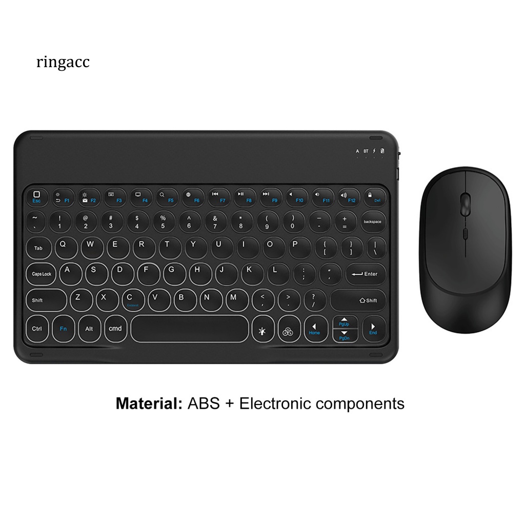 Rga 1 Bộ Bàn Phím Không Dây Mini Ôm Dáng Thời Gian Chờ Lâu Không Gây Tiếng Ồn Cho Notebook