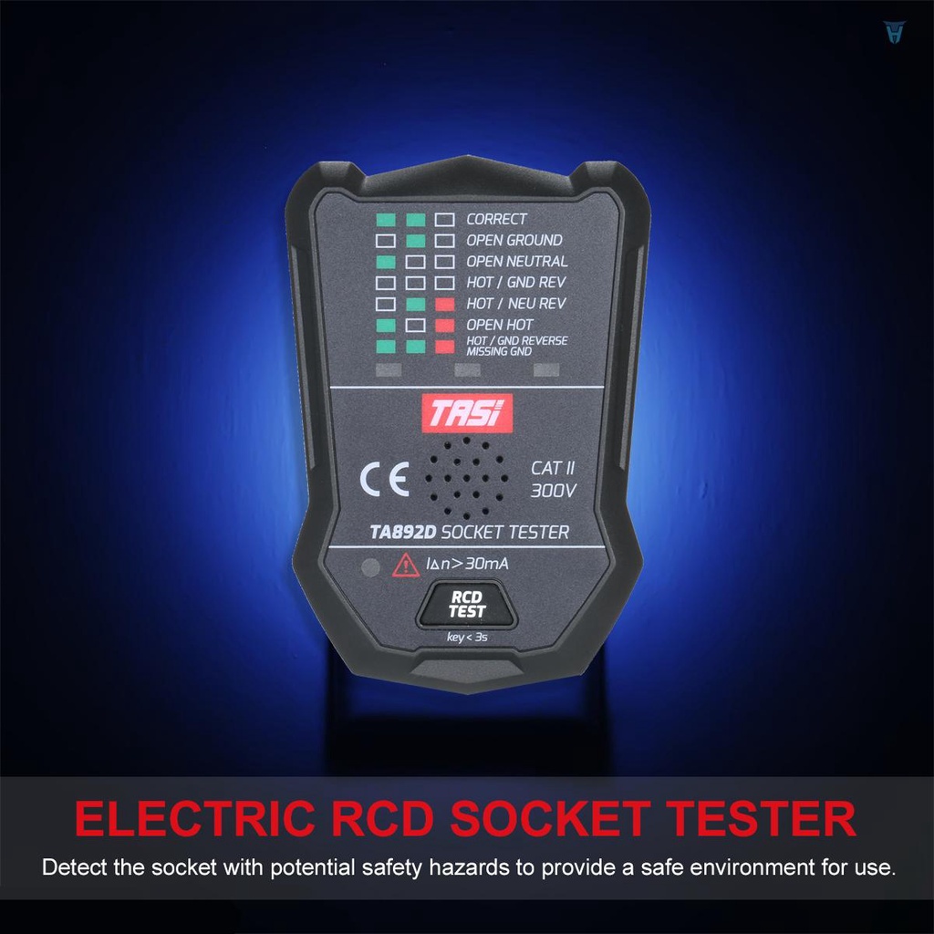 Ổ Cắm Kiểm Tra Phát Hiện Đường Dây Điện Đa Năng TASI RCD Phích Cắm UK