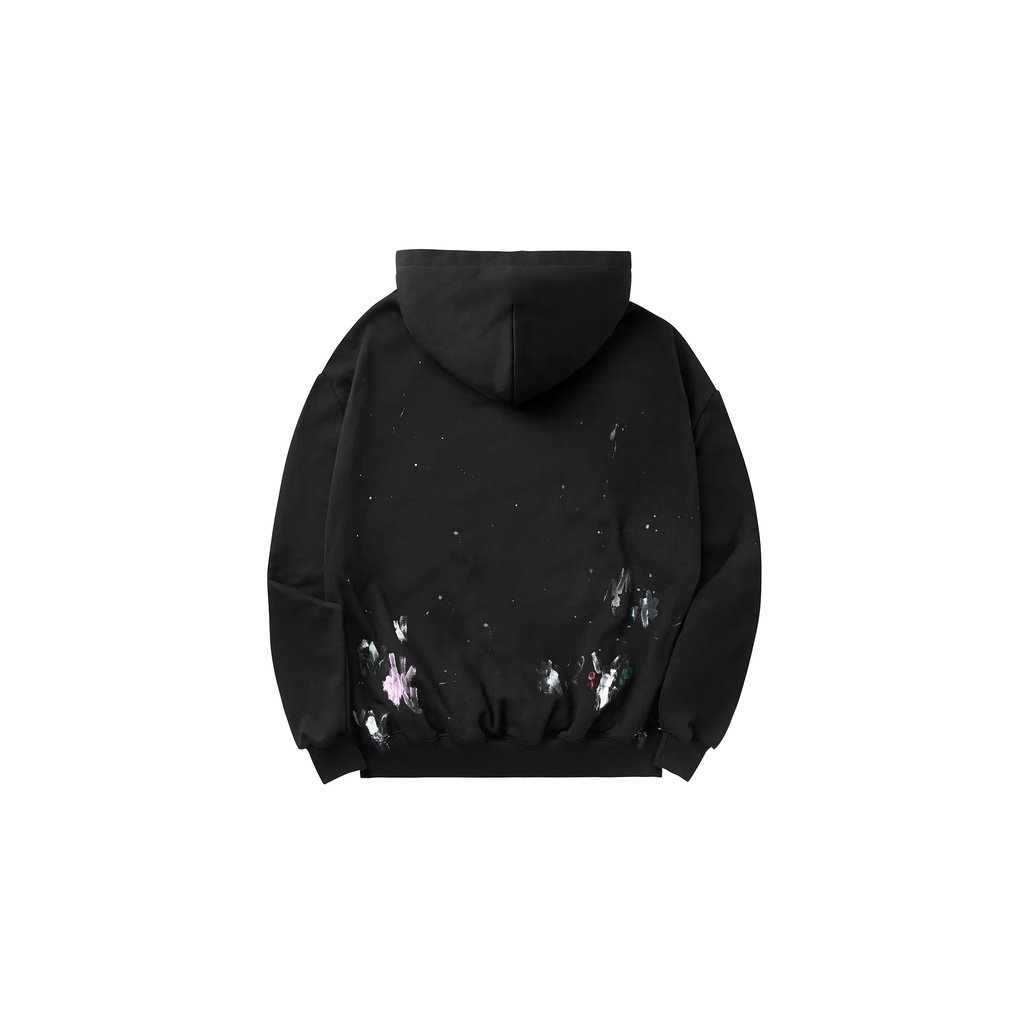 Black Paint Splatter Zip-up Hoodie