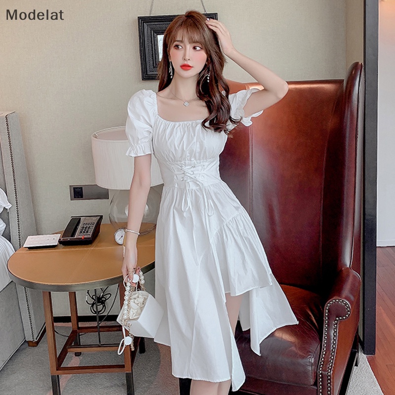 Đầm Midi Tay Ngắn Y2k Thời Trang Mùa Hè Cho Nữ