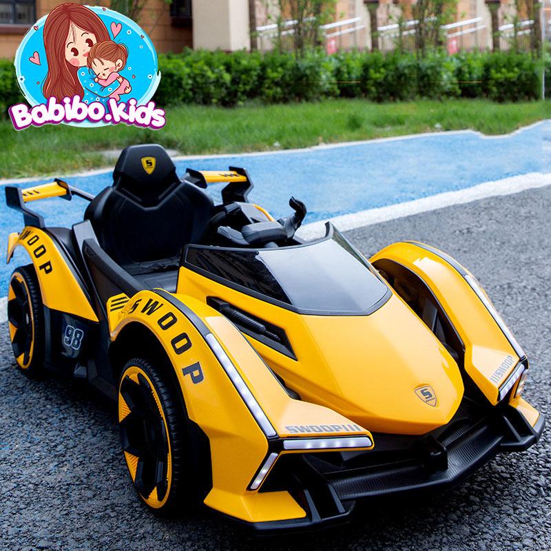 Xe ô tô điện lambogini, xe đua F1 siêu nhanh, kết nối Đk qua ĐT, xe điện trẻ em