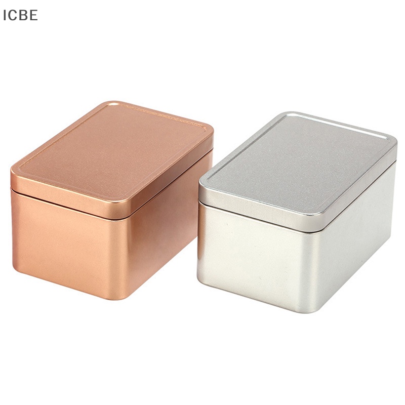 Hộp Thiếc Đựng Trà Hình Vuông Có Nắp Đậy Tiện Dụng