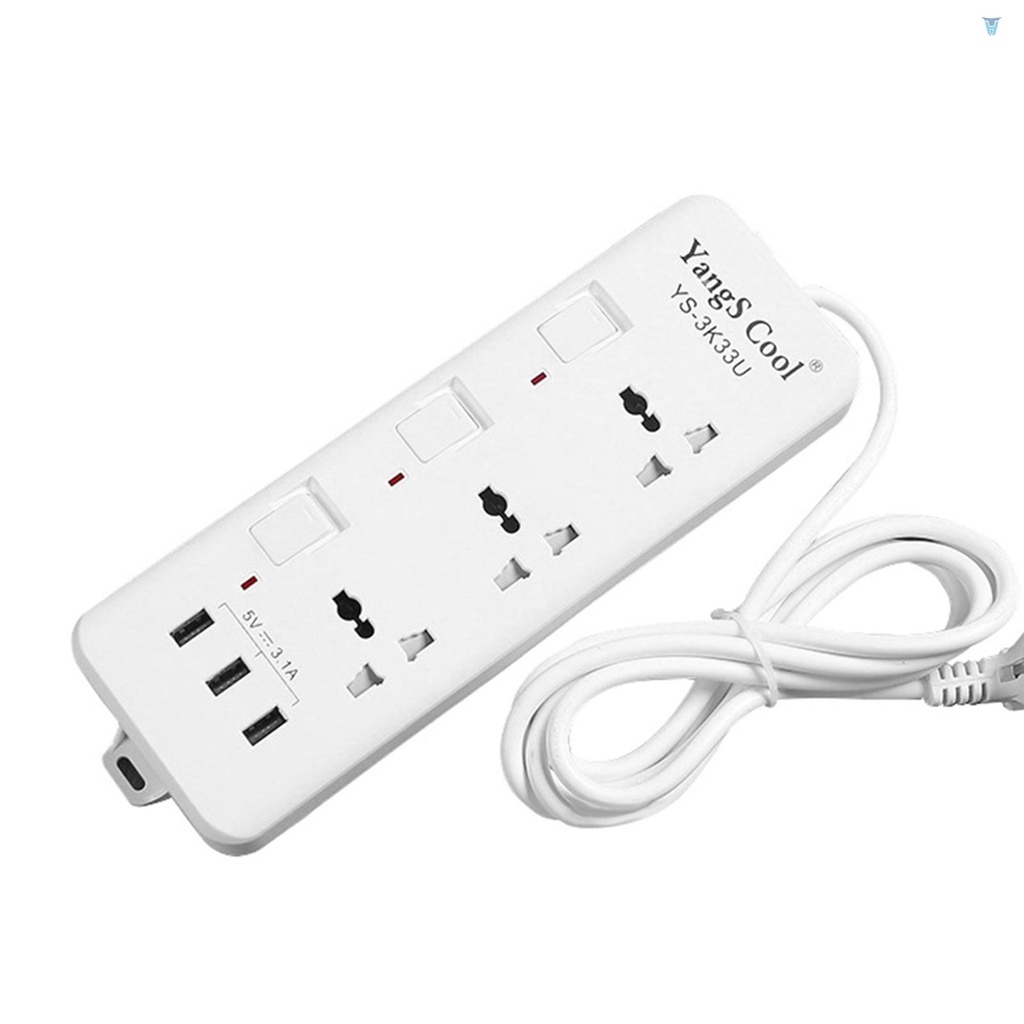 Ổ Cắm Điện Đa Năng Với Cổng USB Và Dây Cáp UK 250V 10A 2M