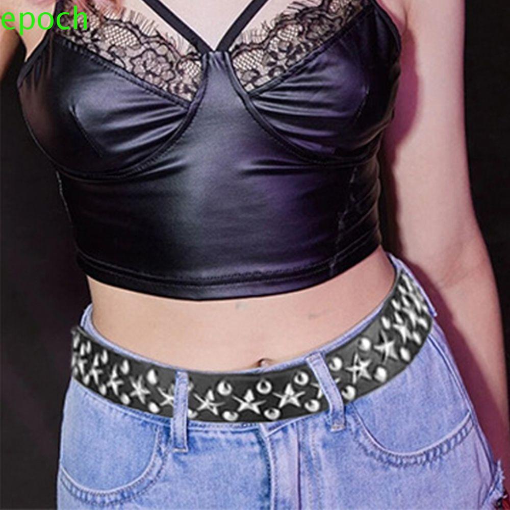 Epoch Thắt Lưng Da Pu Đính Đinh Tán Phong Cách Goth Cá Tính Cho Nữ