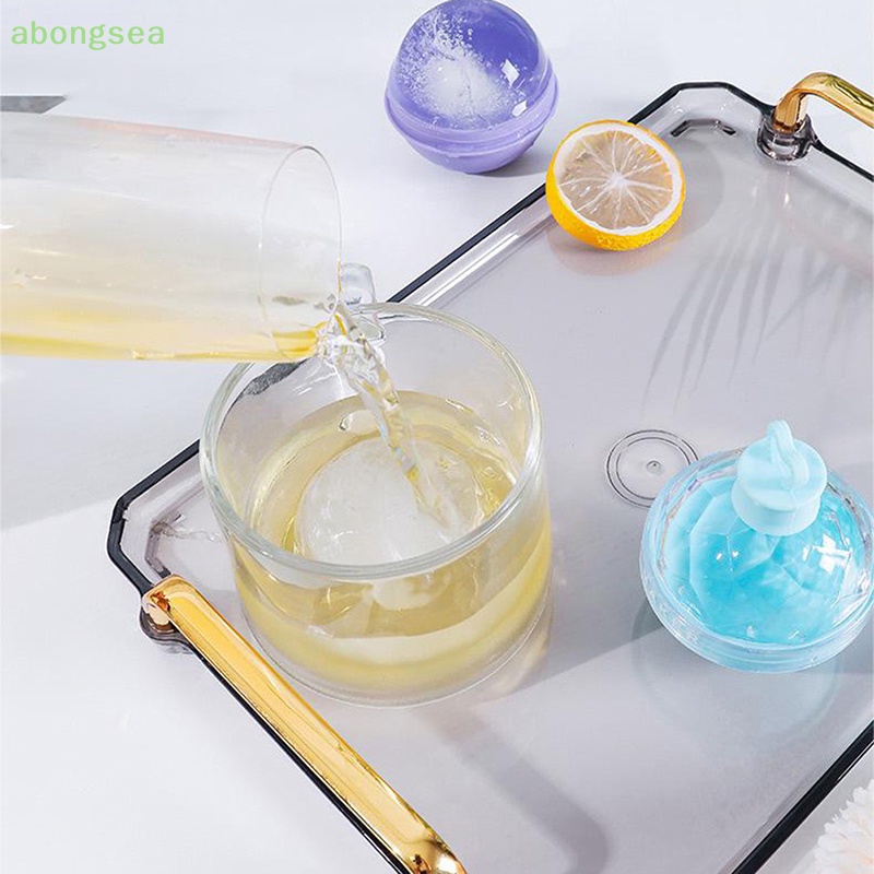 Abongsea Khay Silicon Cấp Thực Phẩm Làm Đá Hình Tròn Nhiều Màu Sắc