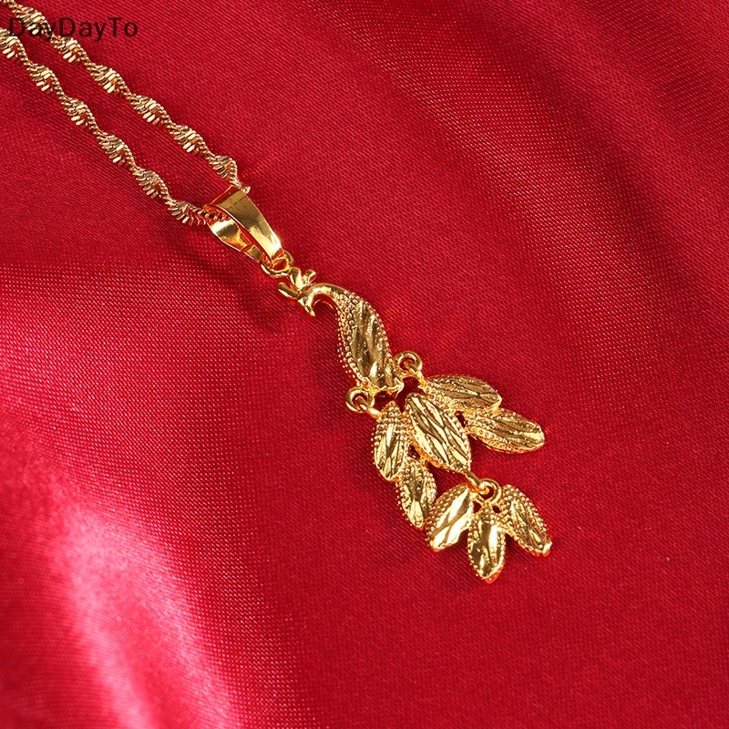 Vòng cổ Mạ Vàng Phối Tua Rua Hình Chim Công Thời Trang Cho Nữ