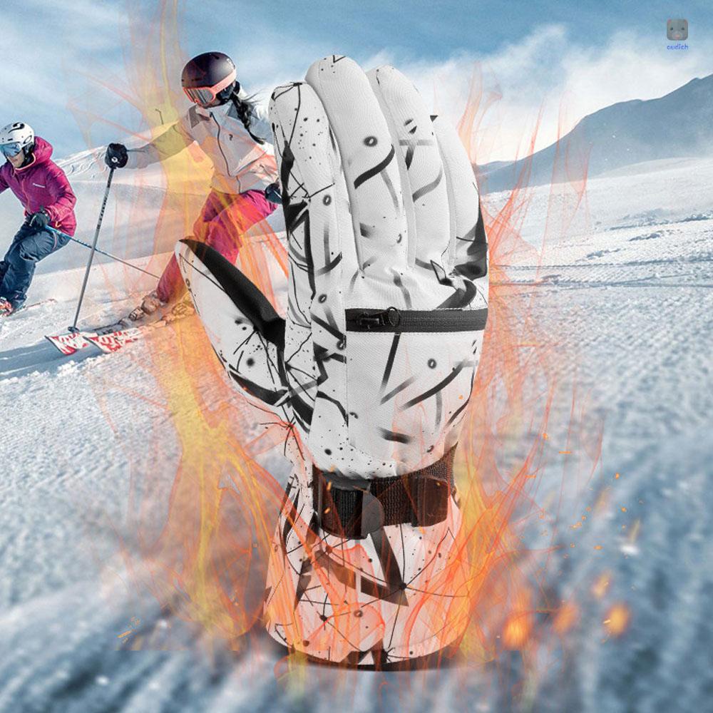 Găng Tay Trượt Tuyết Dày Dặn Ấm Áp Mềm Mại Chống Thấm Nước Có Thể Chạm Màn Hình Cảm Ứng Dành Cho Nam Nữ