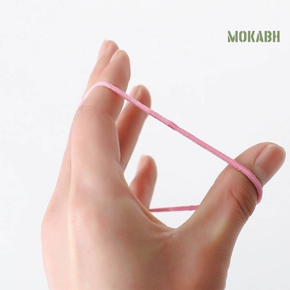 Set 10 Dây Cột Tóc Co Giãn Màu Trơn Đơn Giản Cho Bé Gái Giá Đỡ