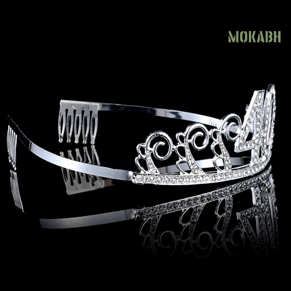 [Mok Abh] Vương Miện Số 30 / 40 / 50 Tuổi Đính Kim Cương Giả Lấp Lánh