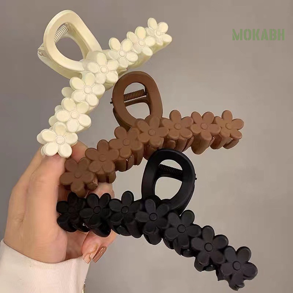 Kẹp Tóc Hình Hoa Màu Trơn Chống Trượt Thời Trang Cho Nữ