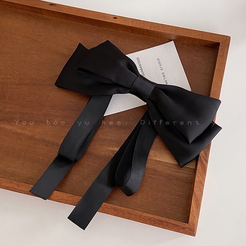 Kẹp Tóc Nơ Ruy Băng Màu Trắng Thời Trang Mùa Hè Cao Cấp Dành Cho Nữ