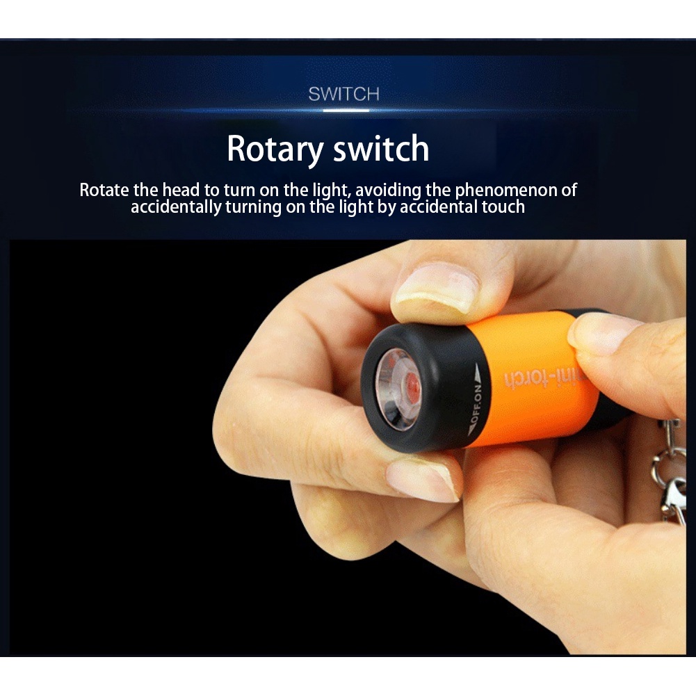 Móc Khóa Đèn Pin LED Mini Siêu Sáng Sạc USB Tiện Dụng Mang Theo Du Lịch Cắm Trại
