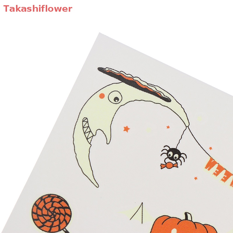 Hình Xăm Dán Tạm Thời Họa Tiết Halloween Phát Sáng Độc Đáo