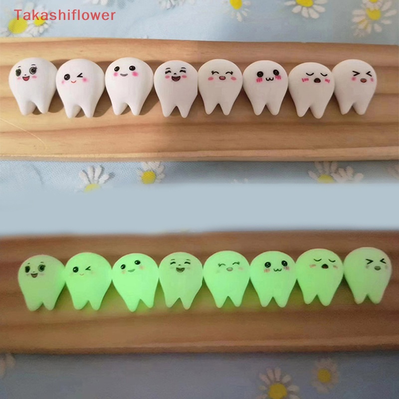 (Takashiflower) Set 5 Răng Nhựa Phát Sáng Trong Bóng Tối Trang Trí Tiểu Cảnh