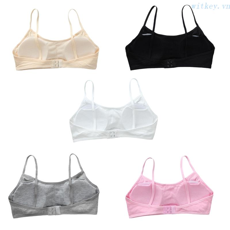 Áo Ngực Không Gọng Có Mút Đệm Vải Cotton Màu Trơn Thoải Mái Dành Cho Tuổi Teen