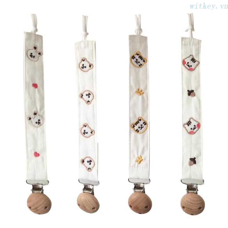 Giá Đỡ Núm Vú Giả Thêu Hình Gấu Thông Dụng Cho Bé Trai + Gái