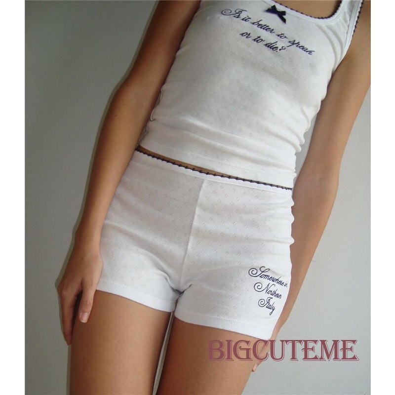 [] - Bộ Quần Áo Nữ Mùa Hè 2 Cái. Bộ Áo Tank Top Sát Nách In Chữ + Quần Short Co Giãn Tốt Thiết Kế Dễ Thương