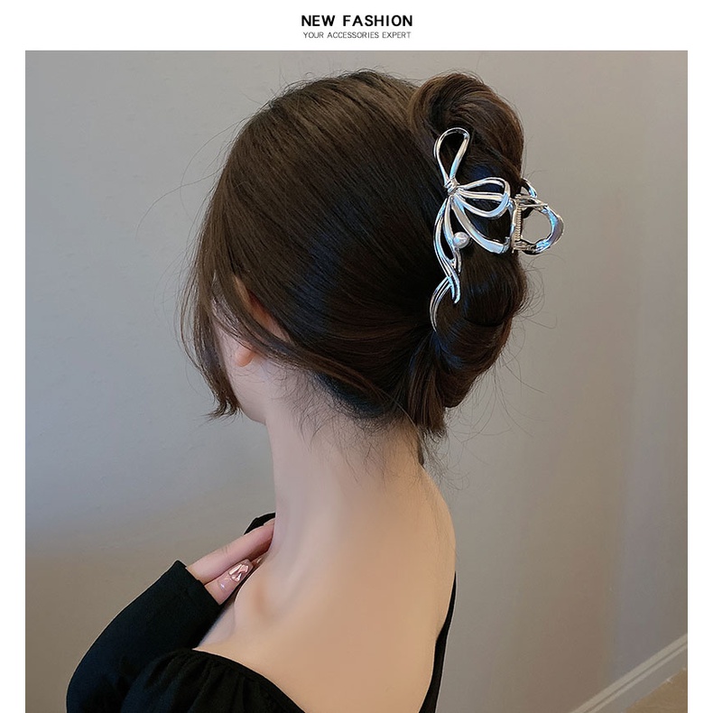 Kẹp TóC HìNh Nơ ĐíNh NgọC Trai Giả ThờI Trang Cho Nữ