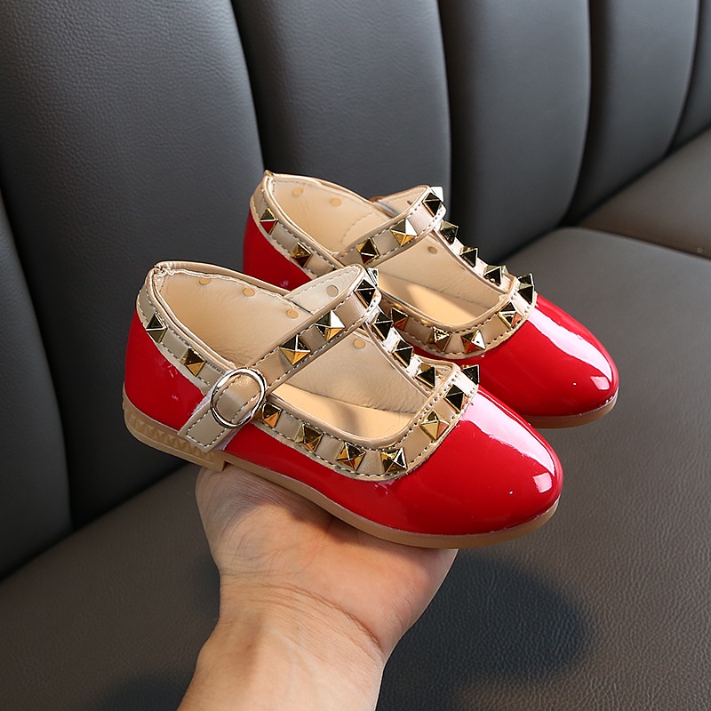 Giày Búp Bê Công Chúa Nhảy Múa Đính Đinh Tán Phong Cách Mới Cho Bé Gái Size 21-36 2023