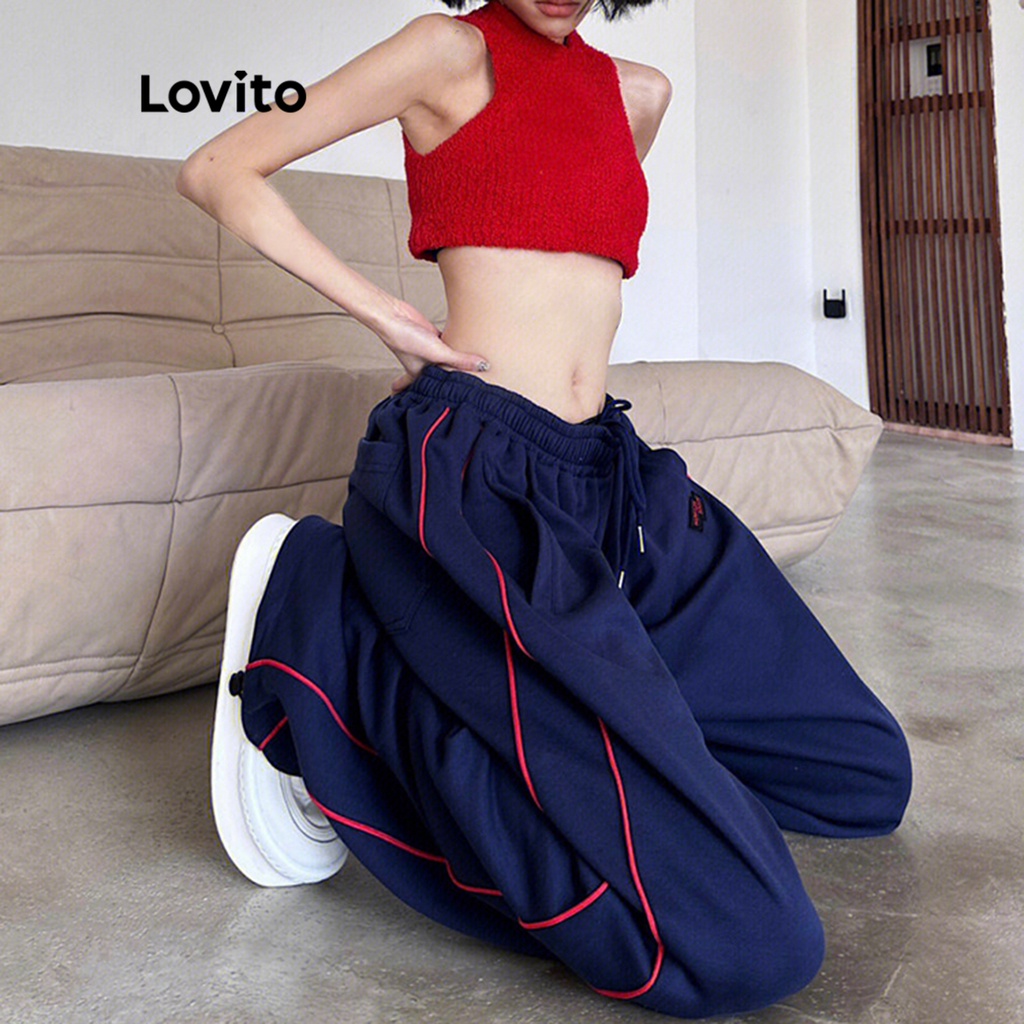 Quần cạp trễ trơn Lovito cho nữ LNA11032 (màu xanh navy)