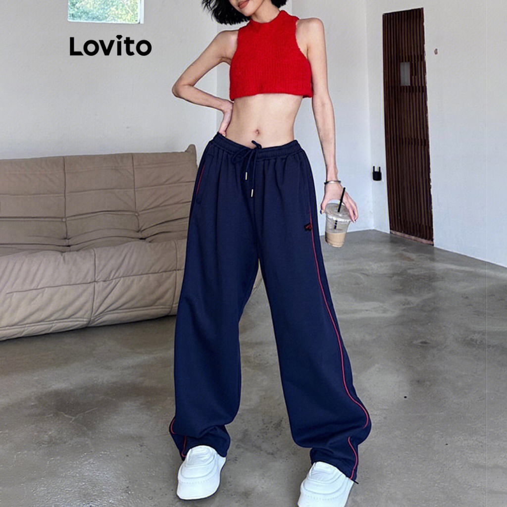 Quần cạp trễ trơn Lovito cho nữ LNA11032 (màu xanh navy)