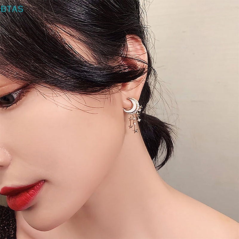 Bông Tai Mặt Trăng Đính Đá Thời Trang Mới 2022 Cho Nữ