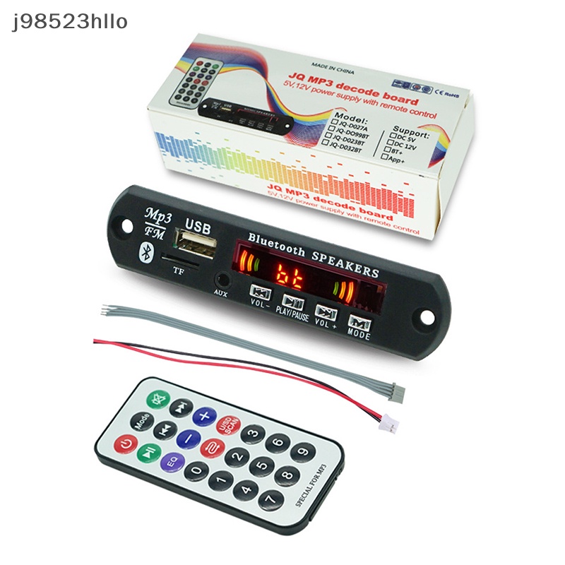 [Tuyệt vời] không dây Bluetooth 5.0 9V-12V MP3 WMA Bảng Giải mã âm thanh xe hơi USB TF mô-đun với điều khiển từ xa
