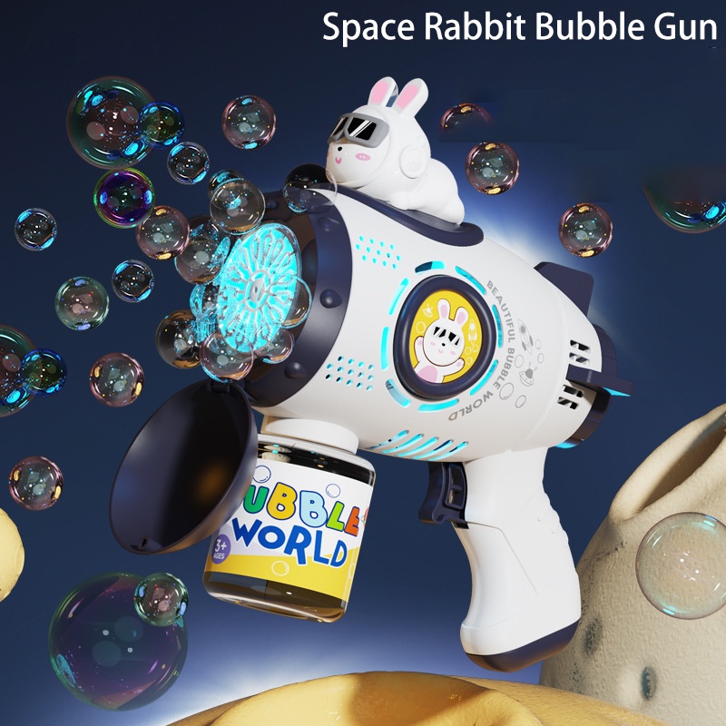 Súng Bắn Bong Bóng Xà Phòng Hình Thỏ Phi Hành Gia Cho Bé