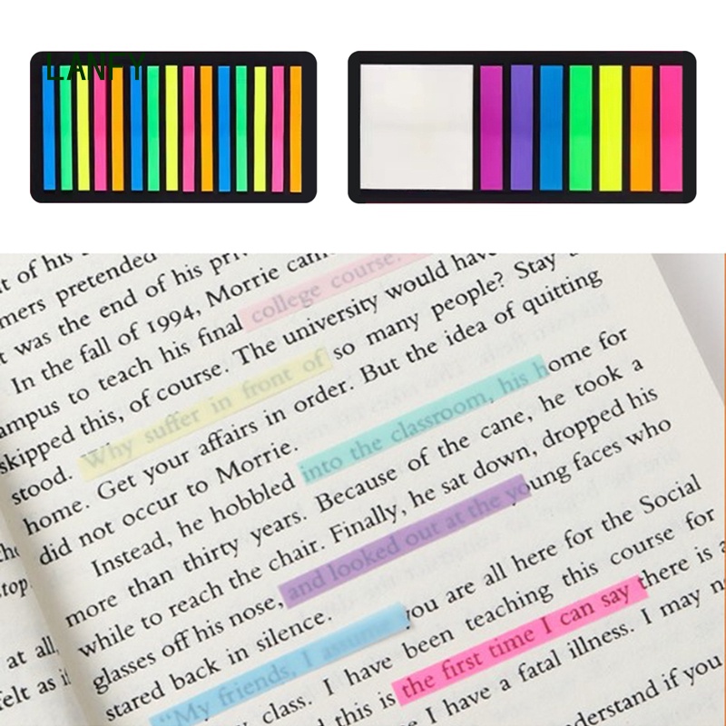 Set 160 / 300 Nhãn Dán Ghi Chú Màu Dạ Quang Trong Suốt