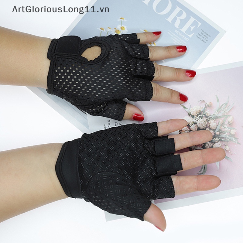 Găng Tay Hở Ngón Chống Trượt Thoáng Khí Cho Nam Nữ