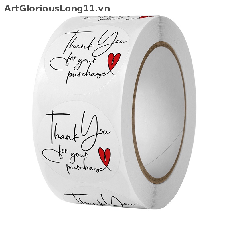 Cuộn 500 Miếng Dán Trang Trí Sổ Tay In Chữ Thank You for Your Purchase